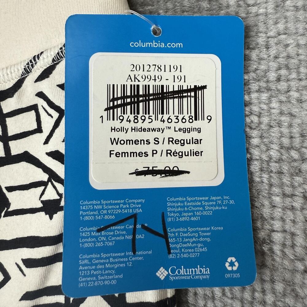 Columbia Leggings Womens Small Black Holly Hideaway Stretch Aztec AK9949-191 - Picture 4 of 13